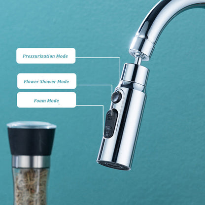 New 3-Mode Swivel Kitchen Faucet Bubbler